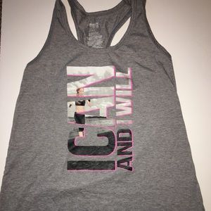 Gray athletic tank top